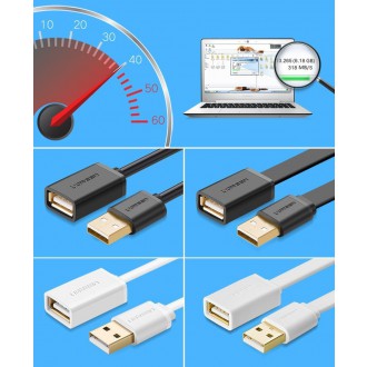 Ugreen cable adapter USB (female) - USB (male) 1m black (10314)