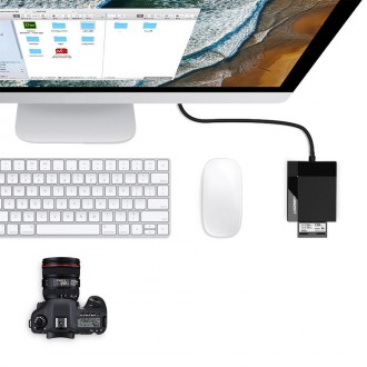 Ugreen USB 3.0 SD / micro SD / CF / MS čtečka paměťových karet černá (30231)