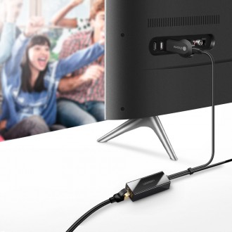 Ugreen externí síťová karta micro USB 100Mbps pro Chromecast 1m černá