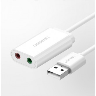 [ON RETURN] Ugreen external sound card music adapter USB - 3.5 mm mini jack 15cm black (30724)