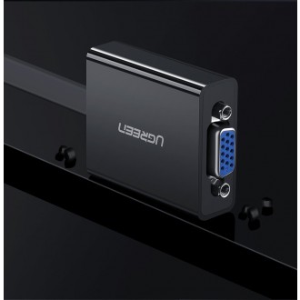 Ugreen adapter HDMI - VGA micro USB / audio 3.5 mm mini jack black (40248)