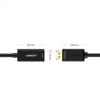 Ugreen Cable Cable from DisplayPort (Male) to HDMI (Female) (Unidirectional) 1080P 60Hz 12bit Black (40362)