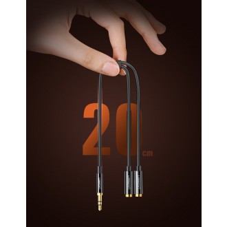 Ugreen cable 3.5 mm headphone splitter mini jack AUX 25cm black (20816)