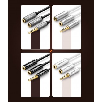 Ugreen cable 3.5 mm headphone splitter mini jack AUX 25cm black (20816)