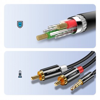 Ugreen audio cable 3.5 mm mini jack - 2RCA 3m black (10590)