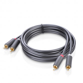 Ugreen cable stereo audio video 2 RCA 2x Cinch 5m gray (10520)