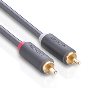 Ugreen cable stereo audio video 2 RCA 2x Cinch 5m gray (10520)