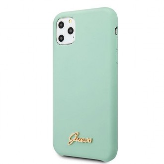Guess GUHCN65LSLMGG iPhone 11 Pro Max zelený/zelený pevný obal silikonové Vintage zlaté logo