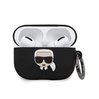 Karl Lagerfeld Kryt KLACAPSILGLBK AirPods Pro černo/černý Silikonový Ikonik