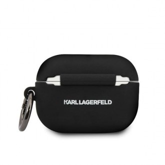 Karl Lagerfeld Kryt KLACAPSILGLBK AirPods Pro černo/černý Silikonový Ikonik