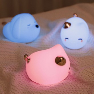 Baseus silikonová LED noční lampa pro děti 3 režimy svícení bílý pes (DGAM-B02)