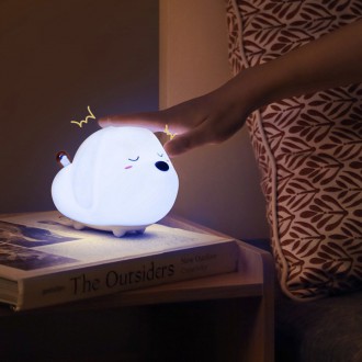 Baseus silikonová LED noční lampa pro děti 3 režimy svícení bílý pes (DGAM-B02)