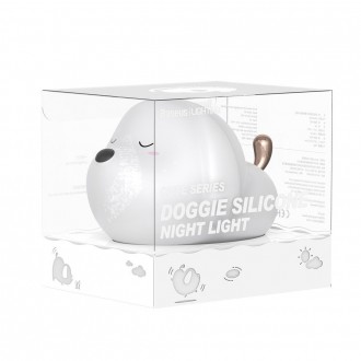 Baseus silikonová LED noční lampa pro děti 3 režimy svícení bílý pes (DGAM-B02)