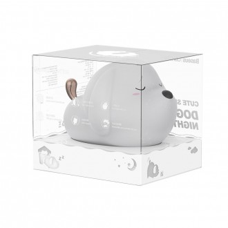 Baseus silikonová LED noční lampa pro děti 3 režimy svícení bílý pes (DGAM-B02)