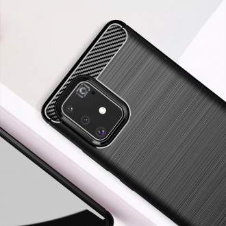 Carbon Case Flexible Cover TPU Case for Samsung Galaxy S10 Lite black