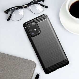 Carbon Case Flexible Cover TPU Case for Samsung Galaxy S10 Lite black
