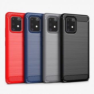 Carbon Case Flexible Cover TPU Case for Samsung Galaxy S10 Lite black