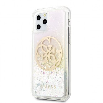 Pevné pouzdro Guess GUHCN58LGIRGP iPhone 11 Pro Gradient Liquid Glitter Circle Logo