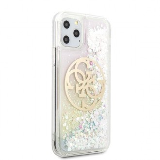 Pevné pouzdro Guess GUHCN58LGIRGP iPhone 11 Pro Gradient Liquid Glitter Circle Logo