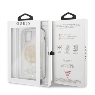 Pevné pouzdro Guess GUHCN58LGIRGP iPhone 11 Pro Gradient Liquid Glitter Circle Logo