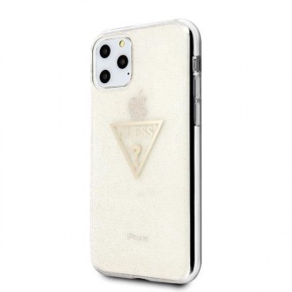 Guess GUHCN58SGTLGO iPhone 11 Pro zlaté/zlaté pevné pouzdro Glitter Triangle