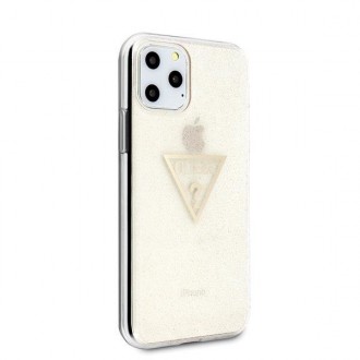 Guess GUHCN58SGTLGO iPhone 11 Pro zlaté/zlaté pevné pouzdro Glitter Triangle