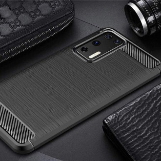 Carbon Case Flexible Cover TPU Case for Huawei P40 blue