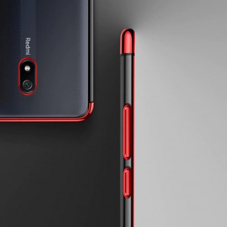 Clear Color Case Gel TPU Electroplating frame Cover for Xiaomi Redmi 8A blue