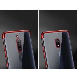 Clear Color Case Gel TPU Electroplating frame Cover for Xiaomi Redmi 8A black