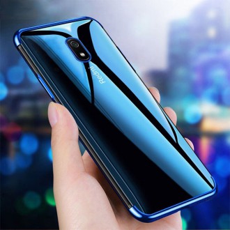 Clear Color Case Gel TPU Electroplating frame Cover for Xiaomi Redmi 8A black