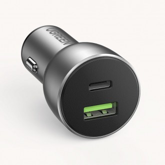 Ugreen nabíječka do auta USB / USB typu C Quick Charge 3.0 Napájení 36 W 3 A šedá (CD213 60980)