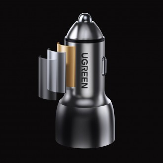 Ugreen nabíječka do auta USB / USB typu C Quick Charge 3.0 Napájení 36 W 3 A šedá (CD213 60980)