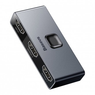 [RETURNED ITEM] Baseus bidirectional HDMI - 2x HDMI splitter switcher 4K / 30 Hz gray (CAHUB-BC0G)