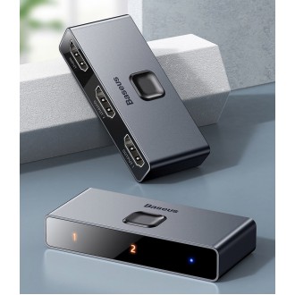 [RETURNED ITEM] Baseus bidirectional HDMI - 2x HDMI splitter switcher 4K / 30 Hz gray (CAHUB-BC0G)