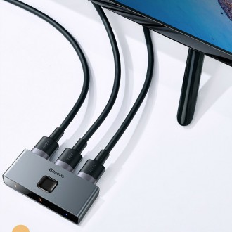 [RETURNED ITEM] Baseus bidirectional HDMI - 2x HDMI splitter switcher 4K / 30 Hz gray (CAHUB-BC0G)