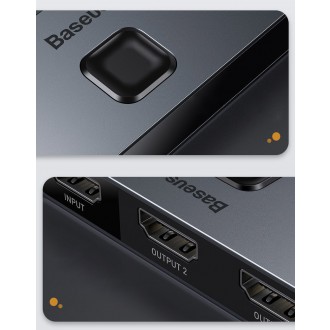 [RETURNED ITEM] Baseus bidirectional HDMI - 2x HDMI splitter switcher 4K / 30 Hz gray (CAHUB-BC0G)