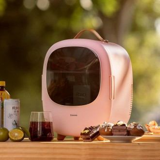 Baseus mini portable travel fridge refrigerator pink (CRBX01-A04)