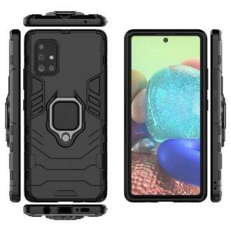 Ring Armor Case Kickstand Tough Rugged Cover for Samsung Galaxy A71 5G black