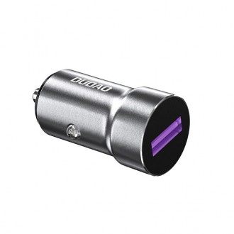 Dudao Fast USB Cigarette Lighter Car Charger 5 A 22.5 W Quick Charge 3.0 VOOC Gray (R4Pro Upgrade gray)