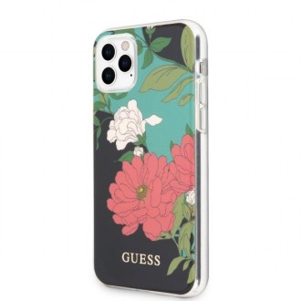 Guess GUHCN65IMLFL01 iPhone 11 Pro Max černá/černá květinová kolekce N°1