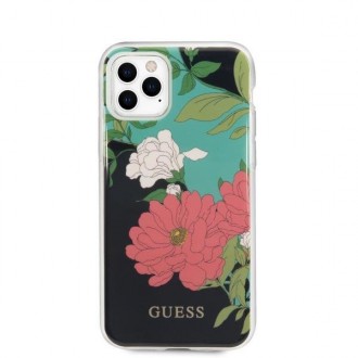 Guess GUHCN65IMLFL01 iPhone 11 Pro Max černá/černá květinová kolekce N°1