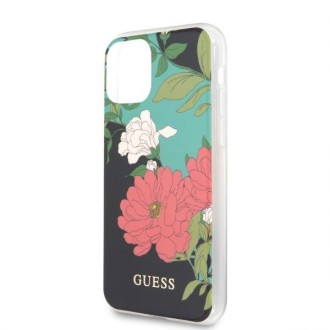Guess GUHCN65IMLFL01 iPhone 11 Pro Max černá/černá květinová kolekce N°1