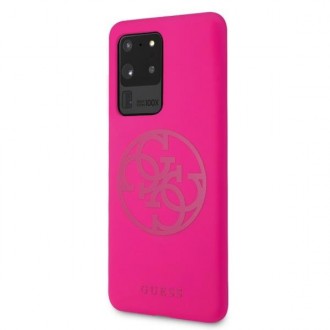 Guess GUHCS69LS4GFU S20 Ultra G988 fuksja/fuchsia hard case Silicone 4G Tone On Tone