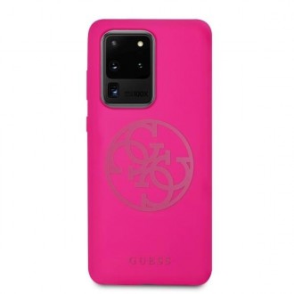 Guess GUHCS69LS4GFU S20 Ultra G988 fuksja/fuchsia hard case Silicone 4G Tone On Tone