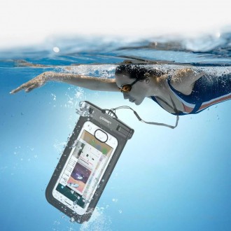 Ugreen universal waterproof cover phone case (max 6.0``) for swimming pool by the water IPX8 black (50919 LP186)