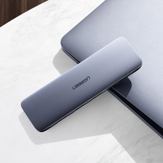 Ugreen 5in1 multi-functional HUB USB Type C - HDMI / 3x USB 3.2 Gen 1 (5 Gbps) / USB Type C Power Delivery 100 W 20 V 5 A gray (70408 CM285)