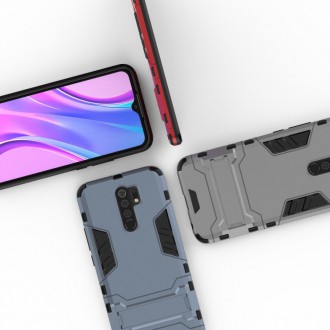 Odolný zadní panzer hybrid kryt na telefon Xiaomi Redmi 9 černý