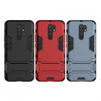 Odolný zadní panzer hybrid kryt na telefon Xiaomi Redmi 9 černý