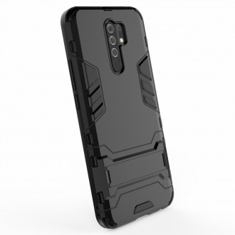 Odolný zadní panzer hybrid kryt na telefon Xiaomi Redmi 9 černý