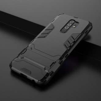 Odolný zadní panzer hybrid kryt na telefon Xiaomi Redmi 9 černý